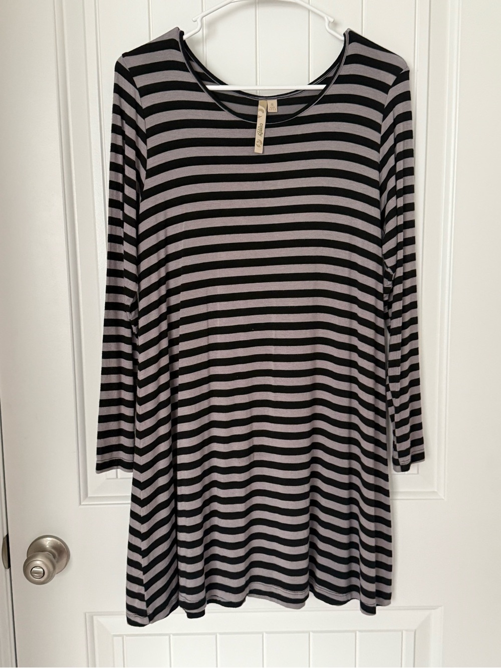 Comfy u.s.a grey & black stripe dress